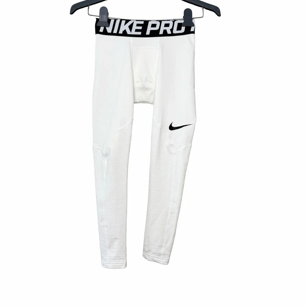 Nike Pro Dri-FIT Compression Tights White Athletic Base Layer Men's M AQ5710-100